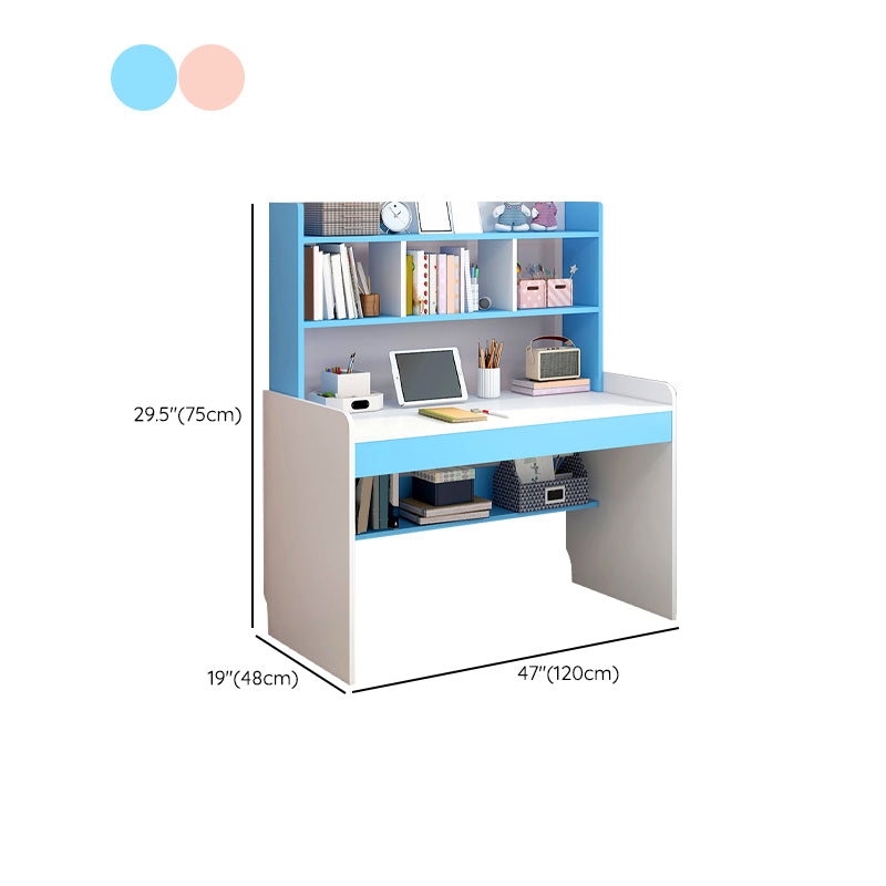 Writing Desk with Storage Shelves Wood Home with Storage Drawer Study Desk
