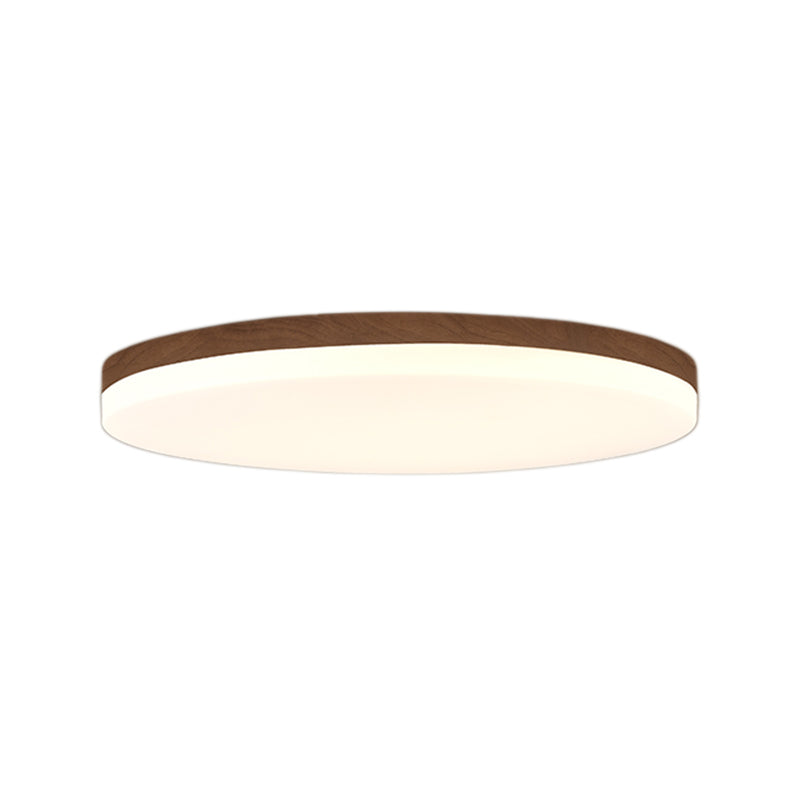 Wood Modern Flush Mount Geometric Shape LED Ceiling Light with Acrylic Shade for Bedroom