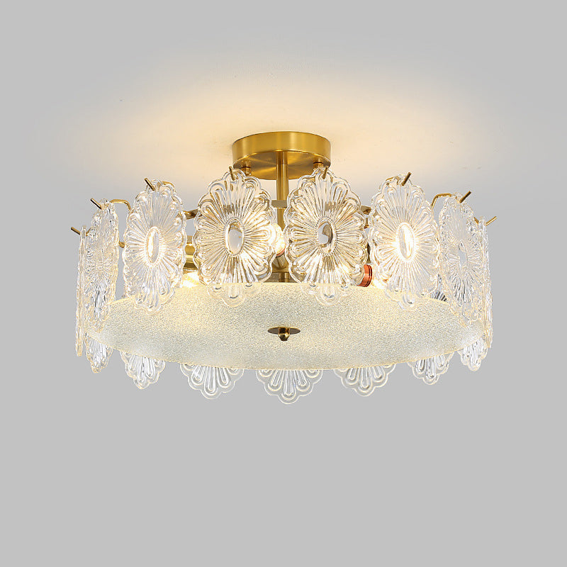 Round Flush Mount Lighting Modern Glass Flush Mount for Living Room