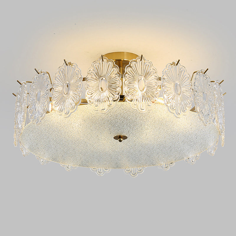 Round Flush Mount Lighting Modern Glass Flush Mount for Living Room