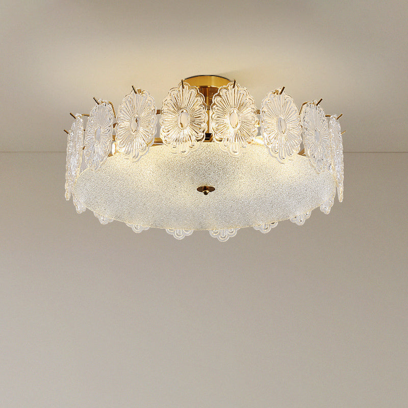 Round Flush Mount Lighting Modern Glass Flush Mount for Living Room