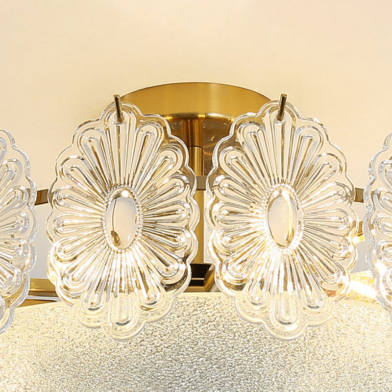 Round Flush Mount Lighting Modern Glass Flush Mount for Living Room
