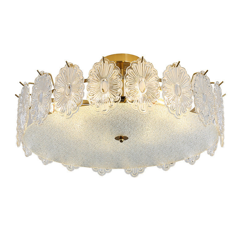 Round Flush Mount Lighting Modern Glass Flush Mount for Living Room