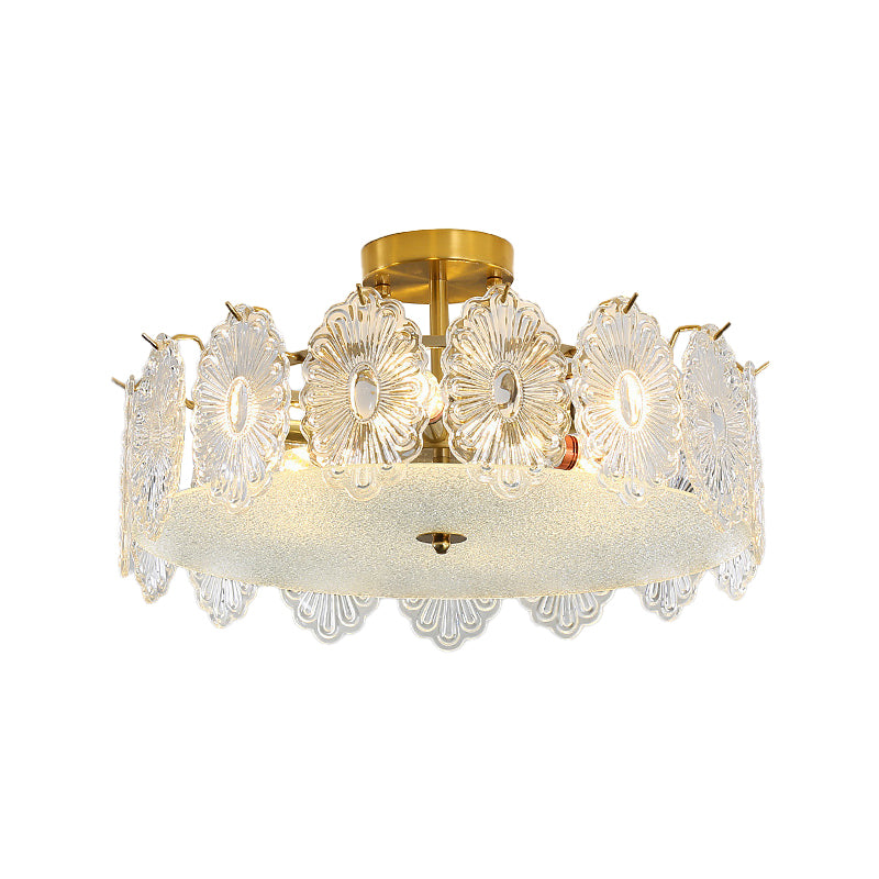 Round Flush Mount Lighting Modern Glass Flush Mount for Living Room