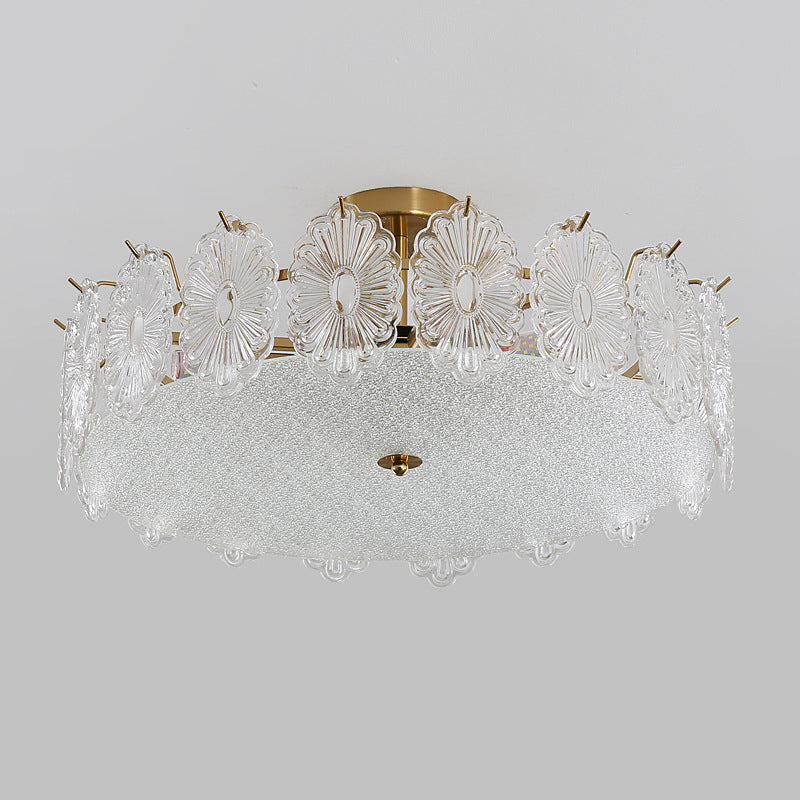 Round Flush Mount Lighting Modern Glass Flush Mount for Living Room
