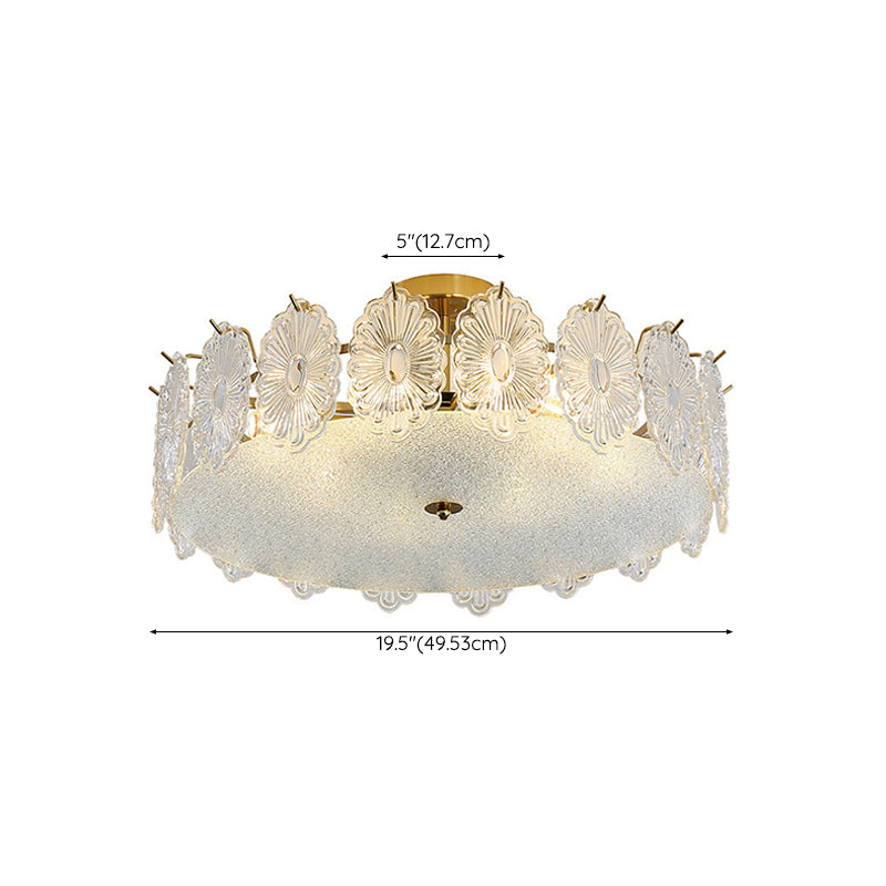 Round Flush Mount Lighting Modern Glass Flush Mount for Living Room