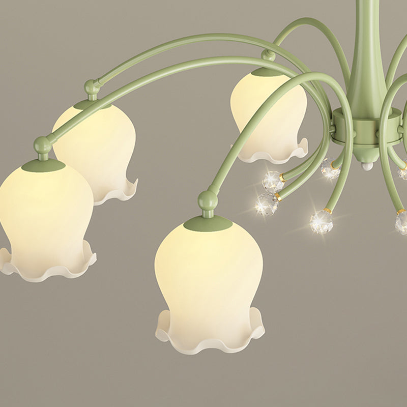 Modern Metal Flush Mount Flower Shape Ceiling Lamp with Acrylic Shade for Living Room
