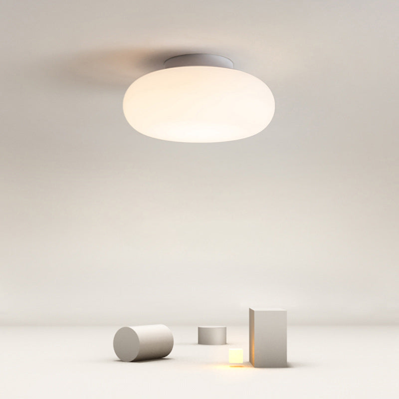 Single White Modernism Flush Mount Lighting LED Ceiling Light for Foyer