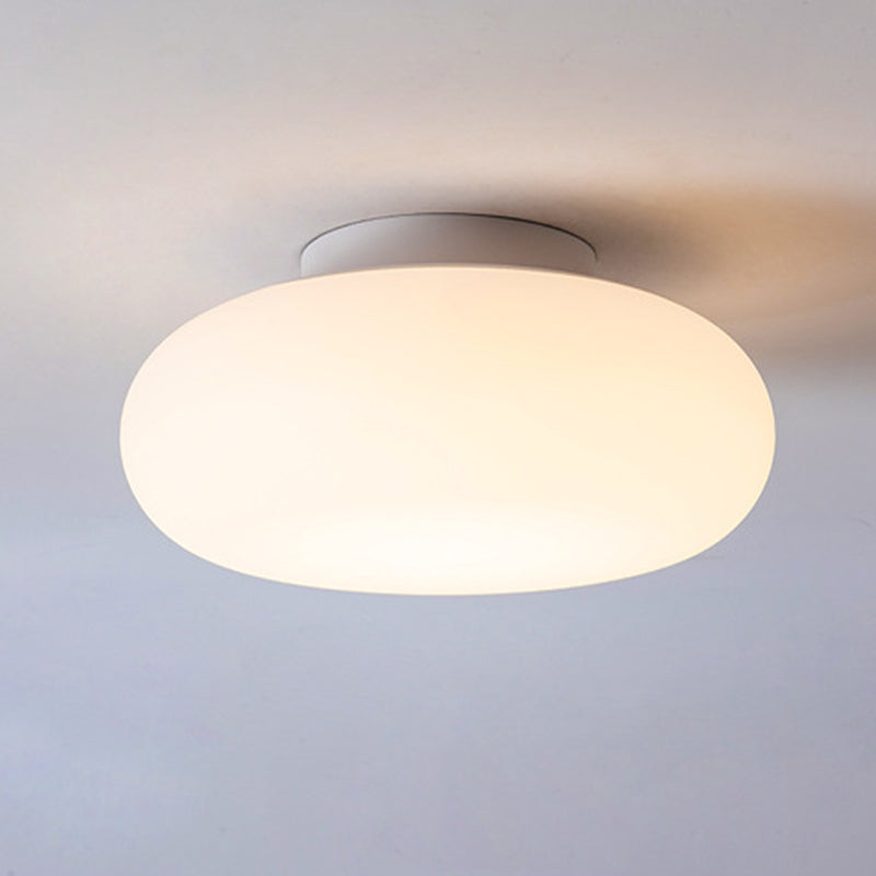 Single White Modernism Flush Mount Lighting LED Ceiling Light for Foyer