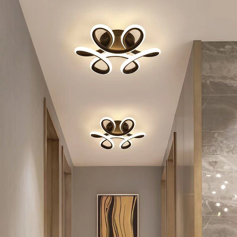 Modernism Flush Mount Lighting LED White/Black Ceiling Light for Hallway