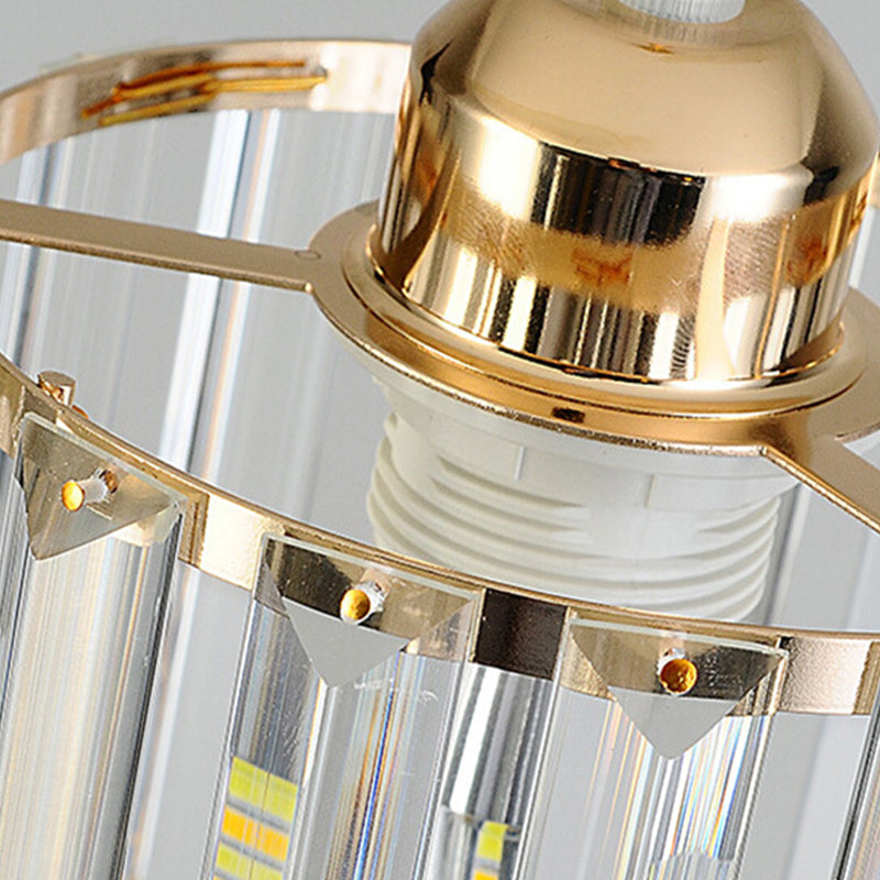 Nordic Crystal Shade Ceiling Lamp Geometric Flush Mount Light Fixture for Bedroom