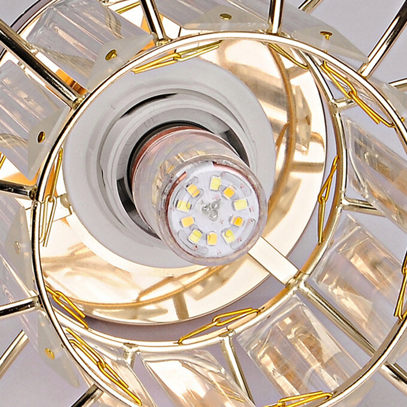 Nordic Crystal Shade Ceiling Lamp Geometric Flush Mount Light Fixture for Bedroom