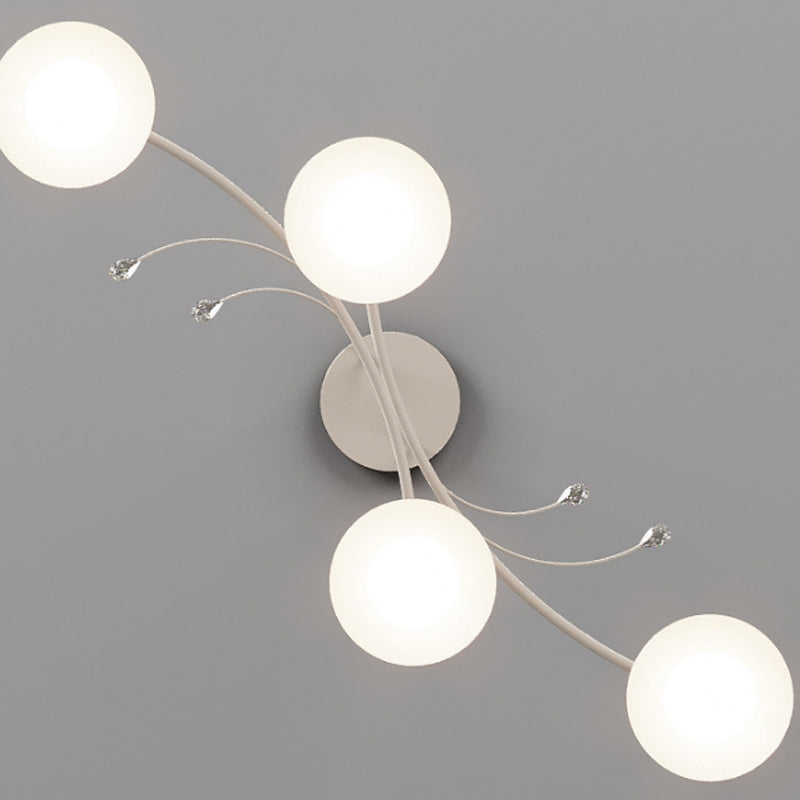 Modernism White 4-Light Kitchen Island Lighting Shaded Island Pendant Lighting