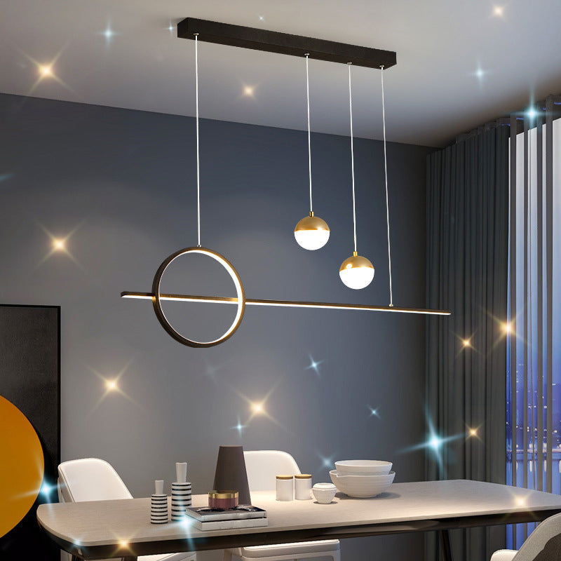 Linear Island Pendant Contemporary Metal 4 Lights Hanging Light