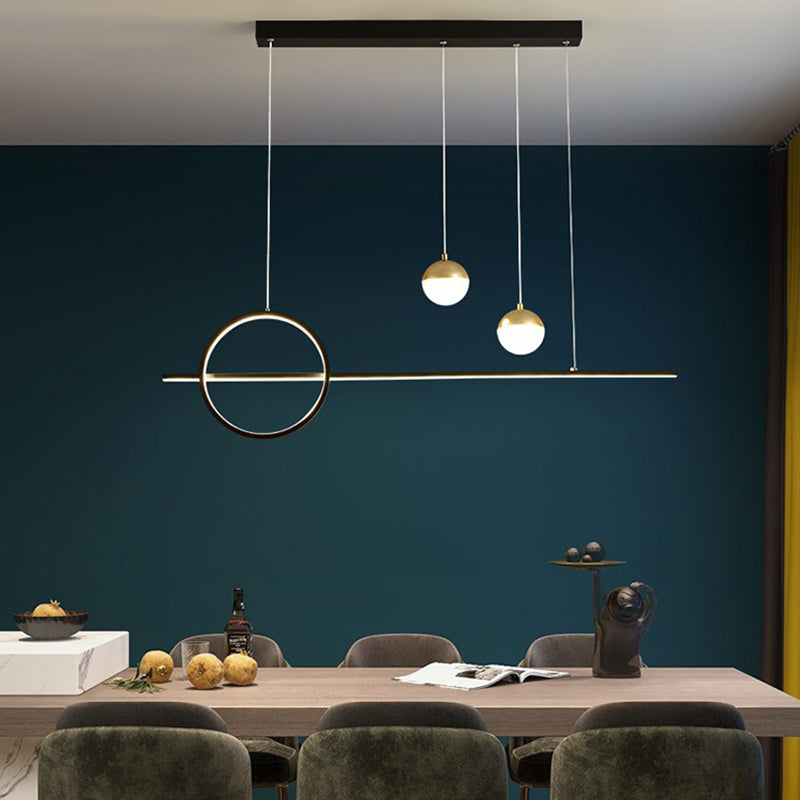 Linear Island Pendant Contemporary Metal 4 Lights Hanging Light