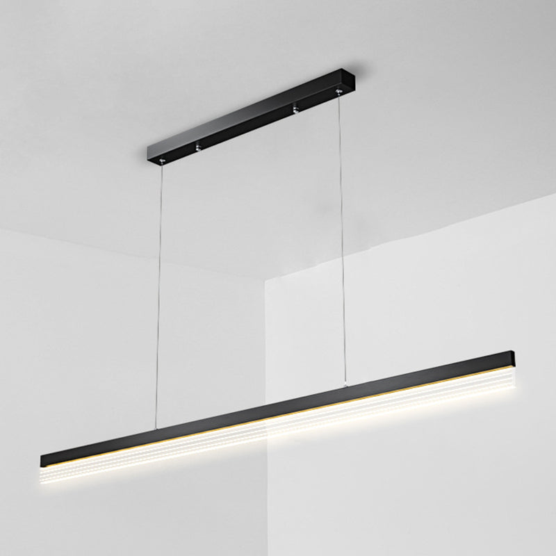 Linear Hanging Lamp Modern Mental 1 Light Hanging Light for Dining Room