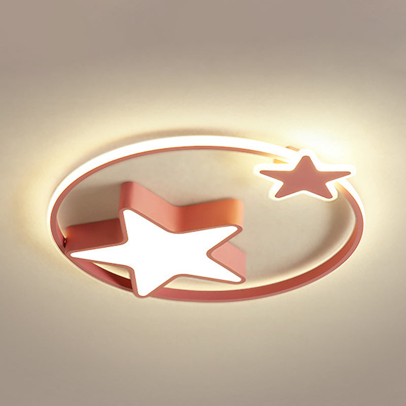 Acryl Star Inbouwlamp Creatieve LED-plafondgemonteerde armatuur in wit/roze voor slaapkamer
