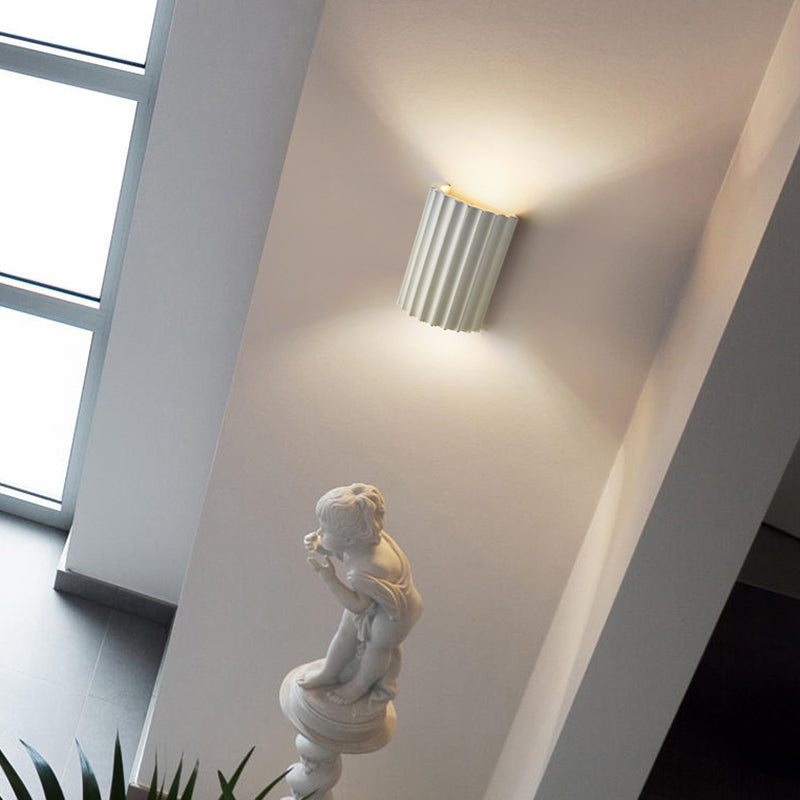 Half Cylinder Shape Resin Wall Sconces Modern 2-Lights Wall Mount Light Fixture