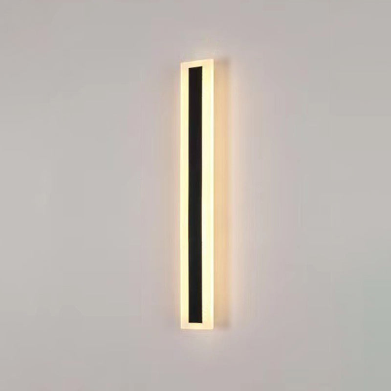 Linear Shape Metal Wall Sconces Modern 1-Light Wall Mount Light Fixture in Black