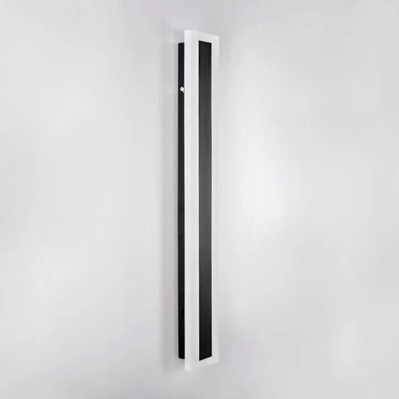 Linear Shape Metal Wall Sconces Modern 1-Light Wall Mount Light Fixture in Black