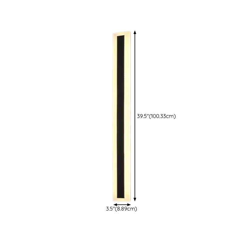 Linear Shape Metal Wall Sconces Modern 1-Light Wall Mount Light Fixture in Black