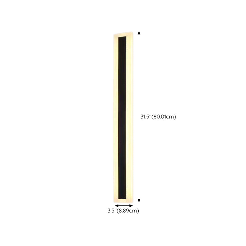 Linear Shape Metal Wall Sconces Modern 1-Light Wall Mount Light Fixture in Black