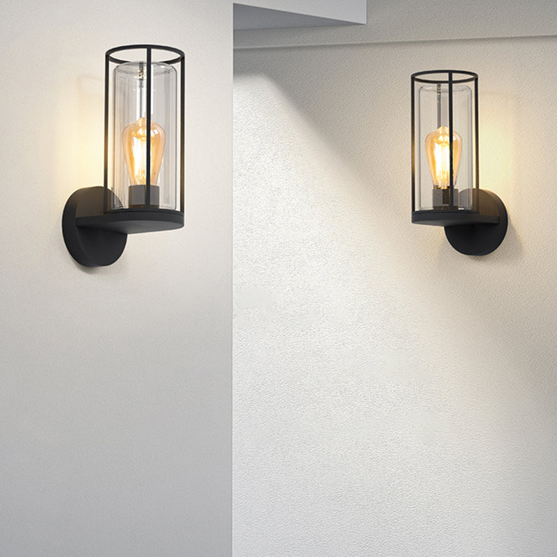 Black Wall Sconce Contemporary Sconce Light Fixture for Courtyard