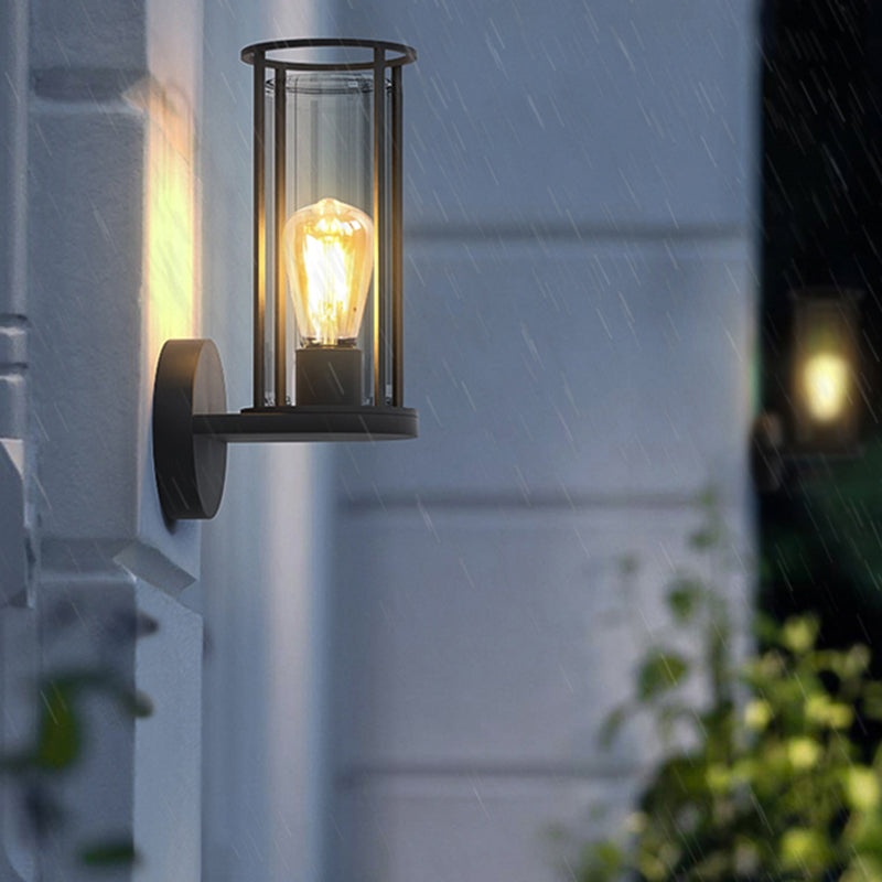 Black Wall Sconce Contemporary Sconce Light Fixture for Courtyard