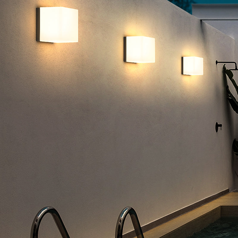 Square Wall Sconce Contemporary Outdoor Sconce Light Fixture