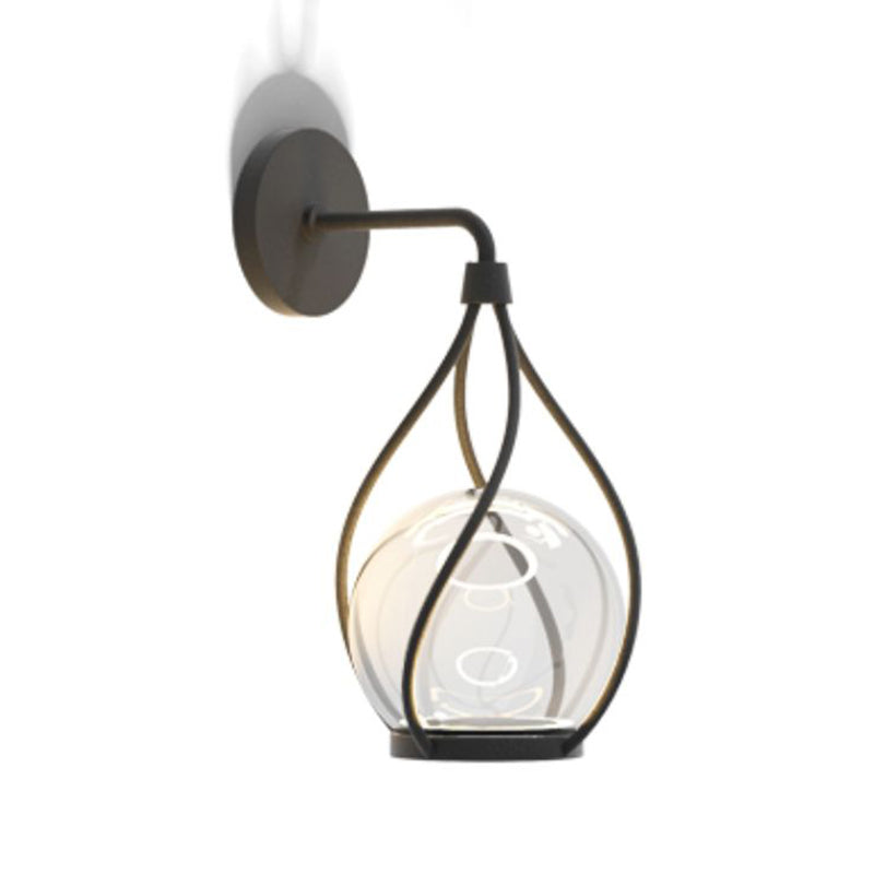 Contemporary Wall Sconce Glass Shade Wall Light Fixture for Courtyard