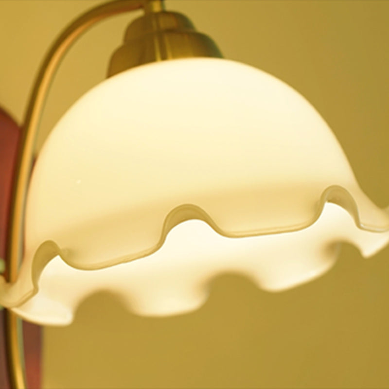 Modern Glass Wall Mounted Lamp Wooden Wall Lights for Bedroom