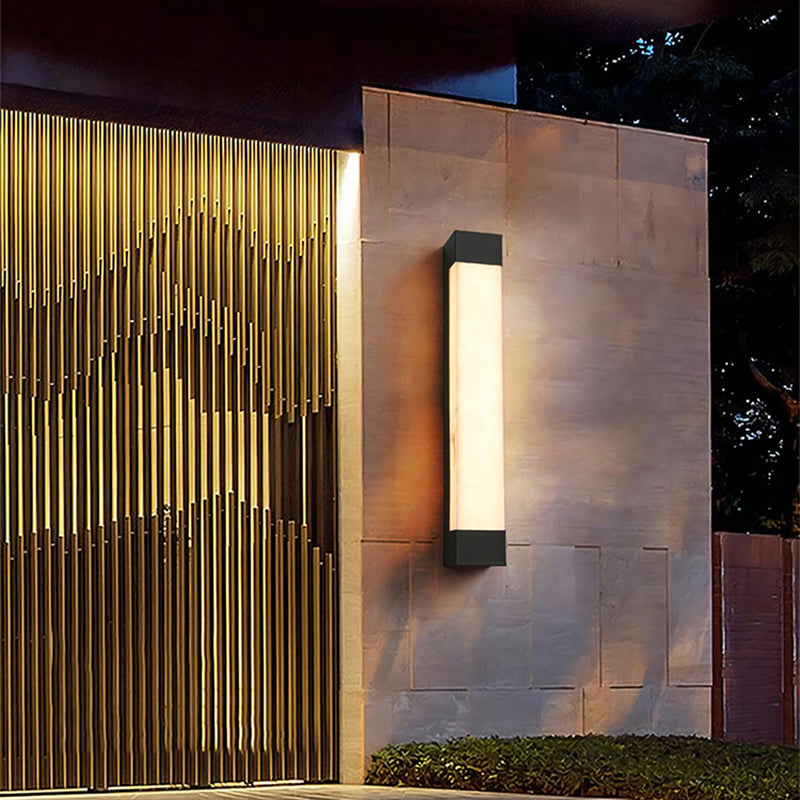 Rectangle Shade Wall Sconce Contemporary Outdoor Wall Light Fixture for Courtyard