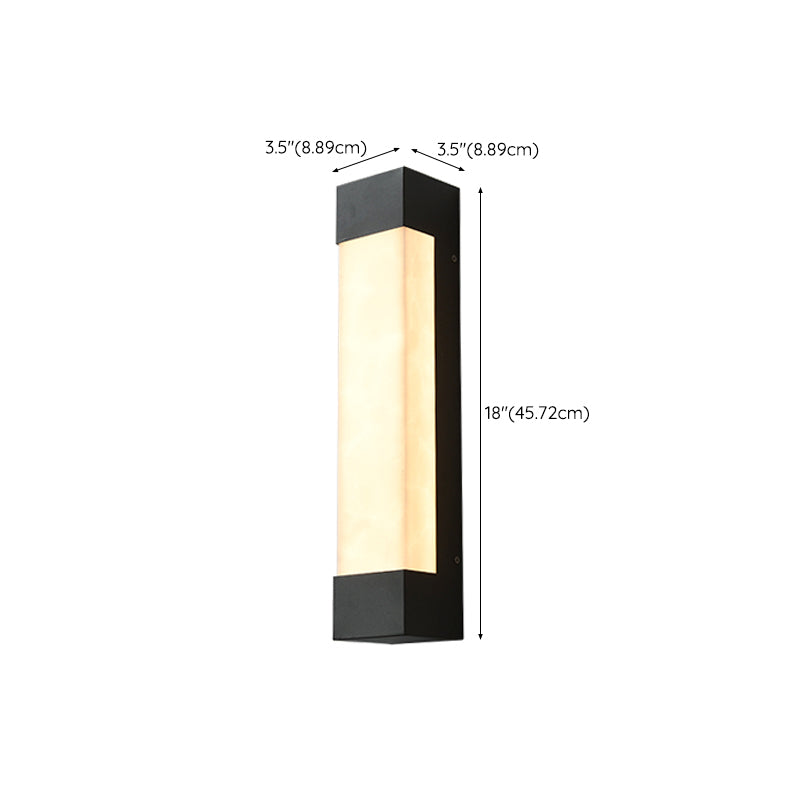Rectangle Shade Wall Sconce Contemporary Outdoor Wall Light Fixture for Courtyard