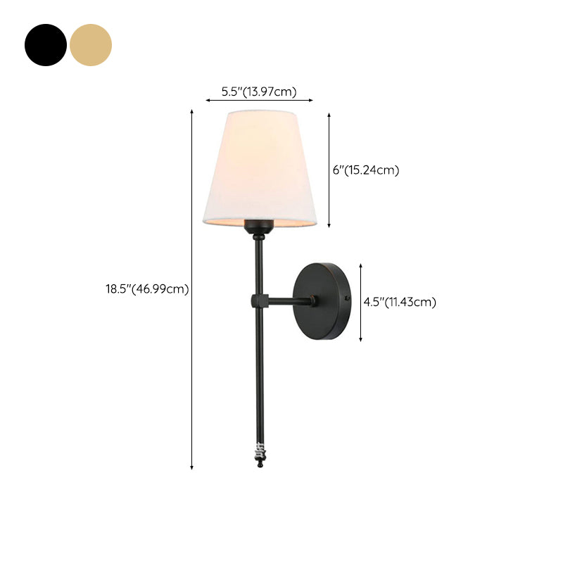 Post Modern Bathroom Vanity Lighting 1 - Light Iron & Fabric Bath Sconce