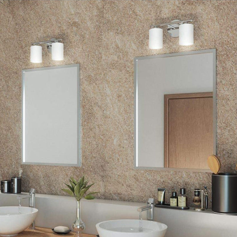 Cylinder Glass Shade Bath Sconce Post Modern Multi - Head Bathroom Vanity Lighting