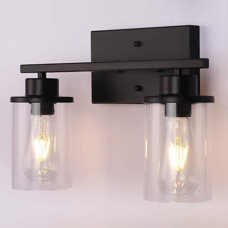 Traditional Bathroom Vanity Lighting 1 / 2 / 3 - Head Iron & Glass Bath Sconce