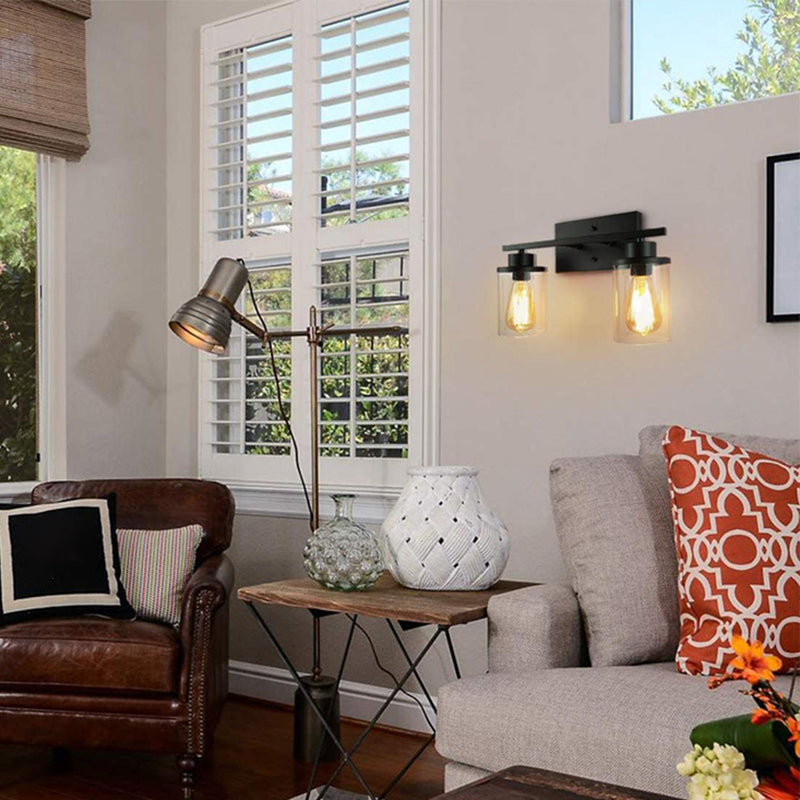 Traditional Bathroom Vanity Lighting 1 / 2 / 3 - Head Iron & Glass Bath Sconce