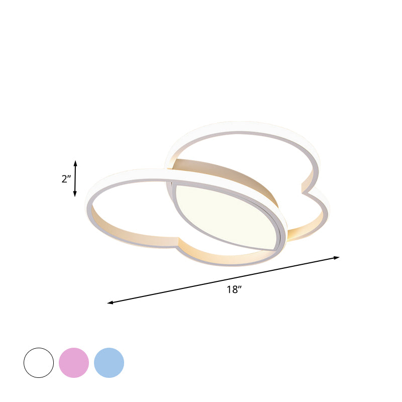 Lámpara de techo LED de estilo nórdico con montaje empotrado en forma de corazón amoroso de acrílico en blanco/rosa/azul para guardería