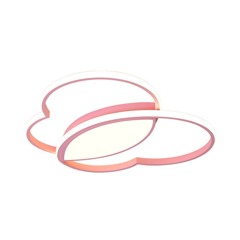 Lámpara de techo LED de estilo nórdico con montaje empotrado en forma de corazón amoroso de acrílico en blanco/rosa/azul para guardería