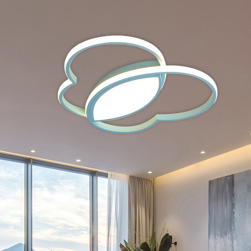 Lámpara de techo LED de estilo nórdico con montaje empotrado en forma de corazón amoroso de acrílico en blanco/rosa/azul para guardería