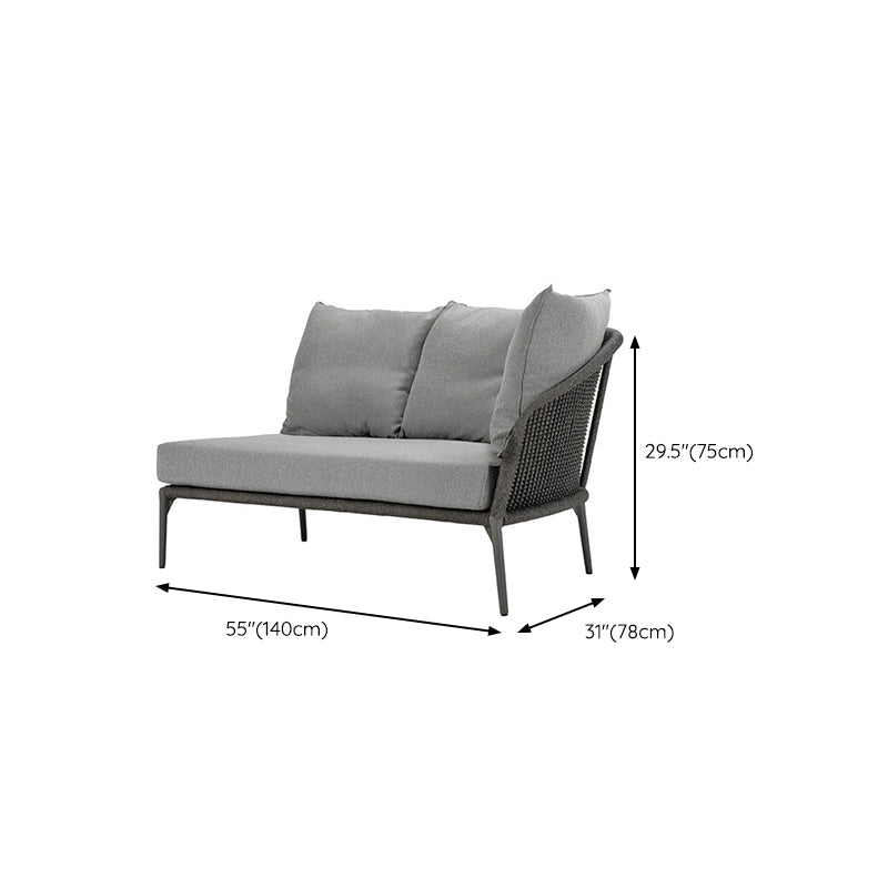 Aluminum Frame Outdoor Sofa with Cushion UV and Water Resistant Patio Sofa