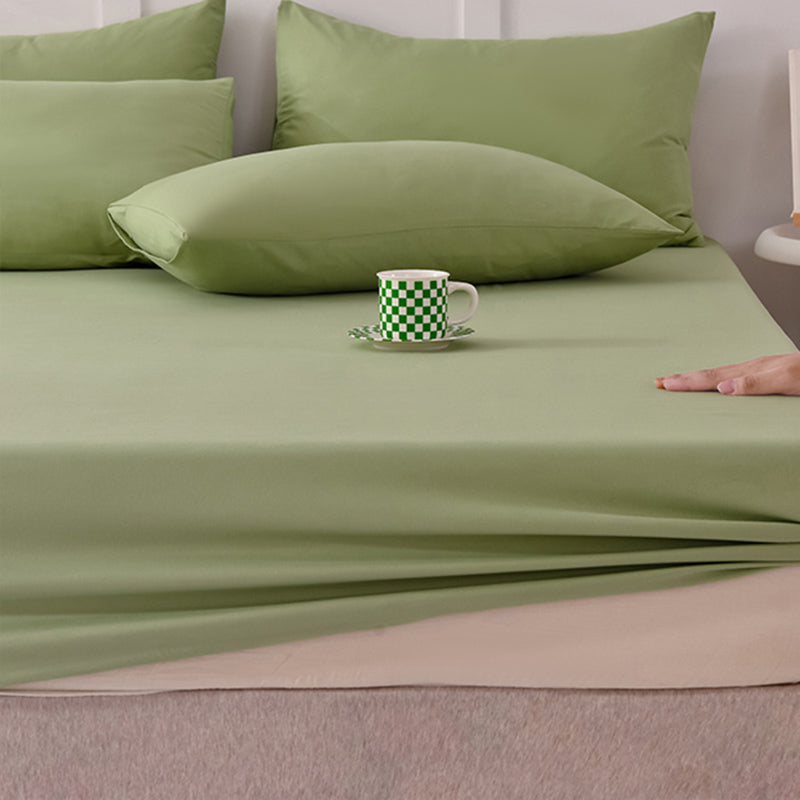 Fade Resistant Fitted Sheet Polyester Breathable Soft Plain Non-Pilling