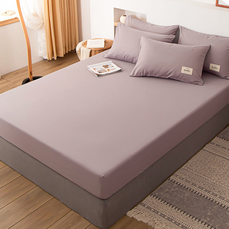 Twill Soft Fitted Sheet Breathable Whole Colored Non-Pilling Fade Resistant Polyester
