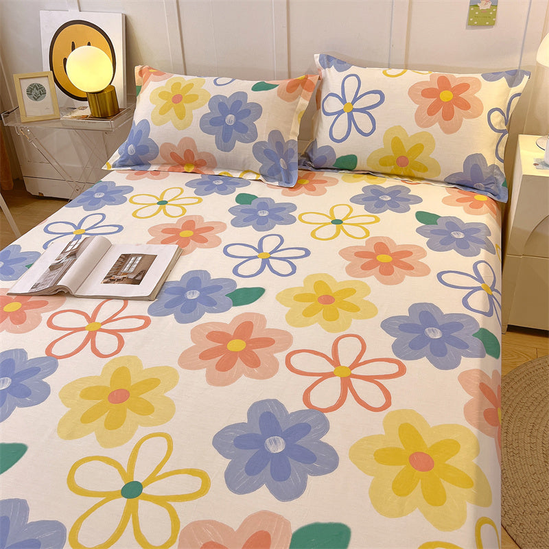 Breathable Soft Bed Sheet Printed Cotton Non-Pilling Fade Resistant