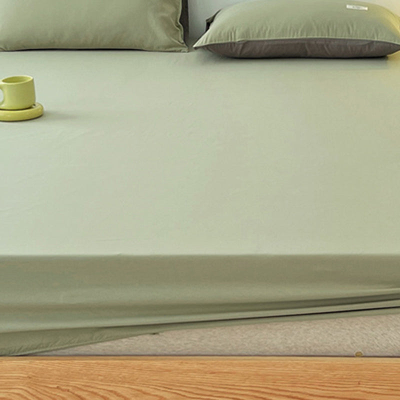 Cotton Fitted Sheet Twill Solid Color Fade Resistant Soft Breathable