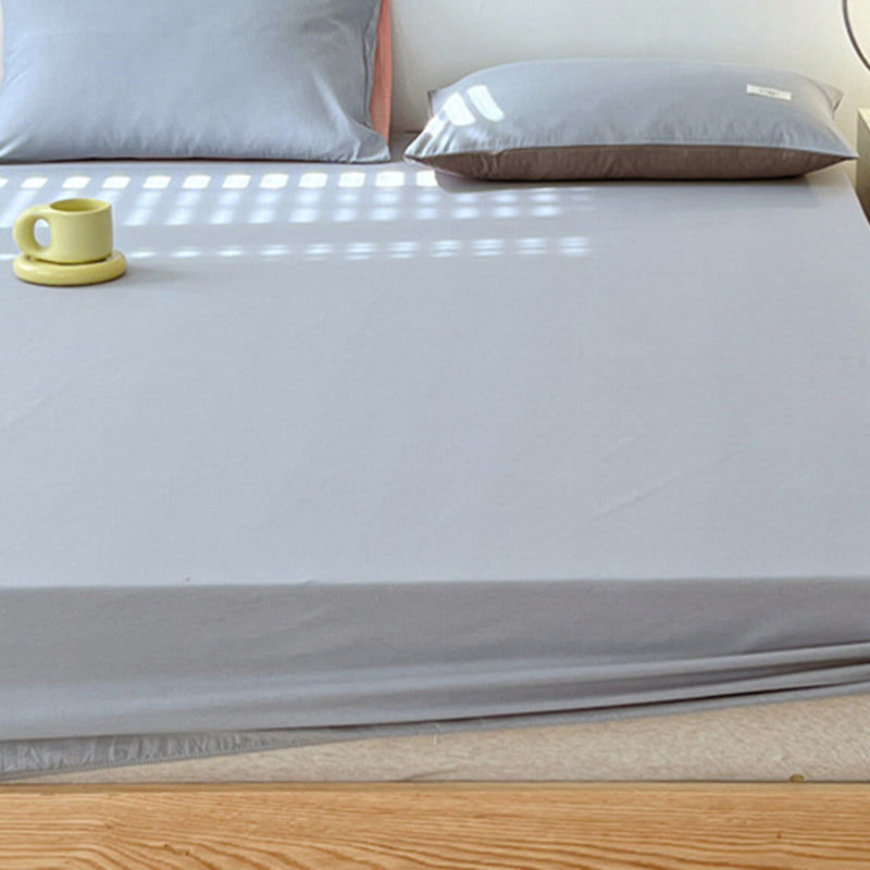 Cotton Fitted Sheet Twill Solid Color Fade Resistant Soft Breathable