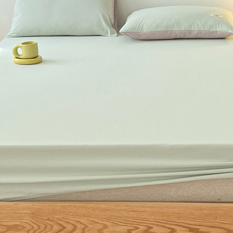 Cotton Fitted Sheet Twill Solid Color Fade Resistant Soft Breathable