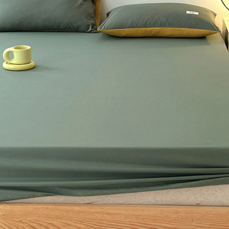 Cotton Fitted Sheet Twill Solid Color Fade Resistant Soft Breathable