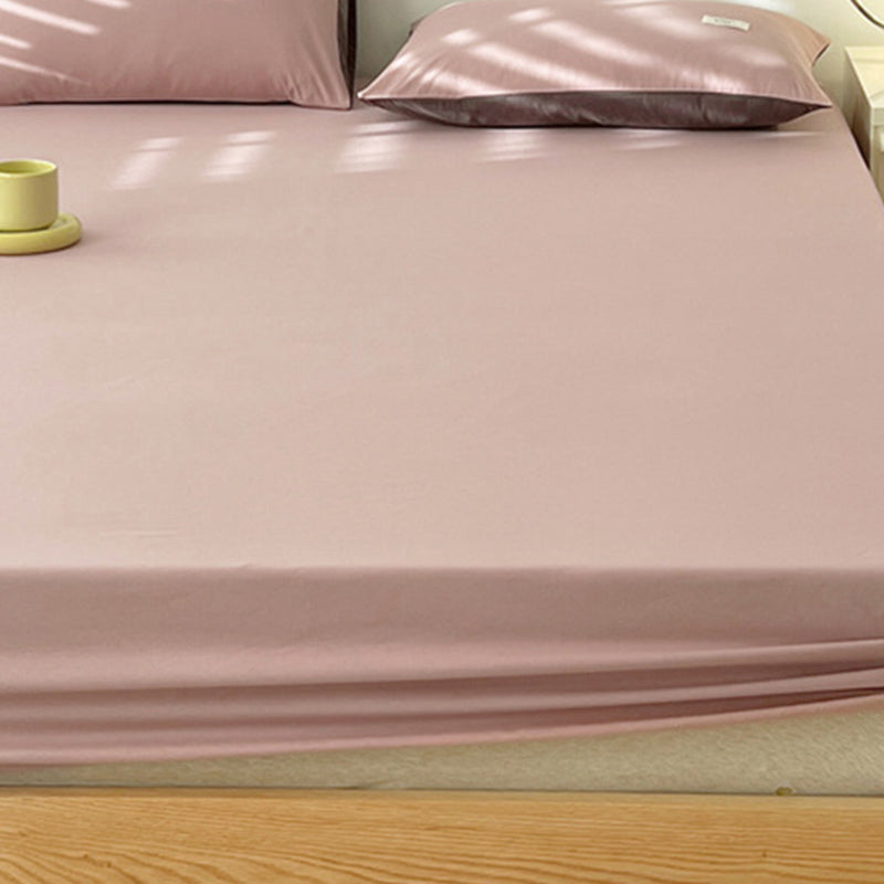 Cotton Fitted Sheet Twill Solid Color Fade Resistant Soft Breathable