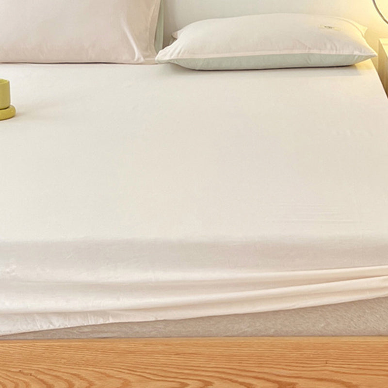 Cotton Fitted Sheet Twill Solid Color Fade Resistant Soft Breathable